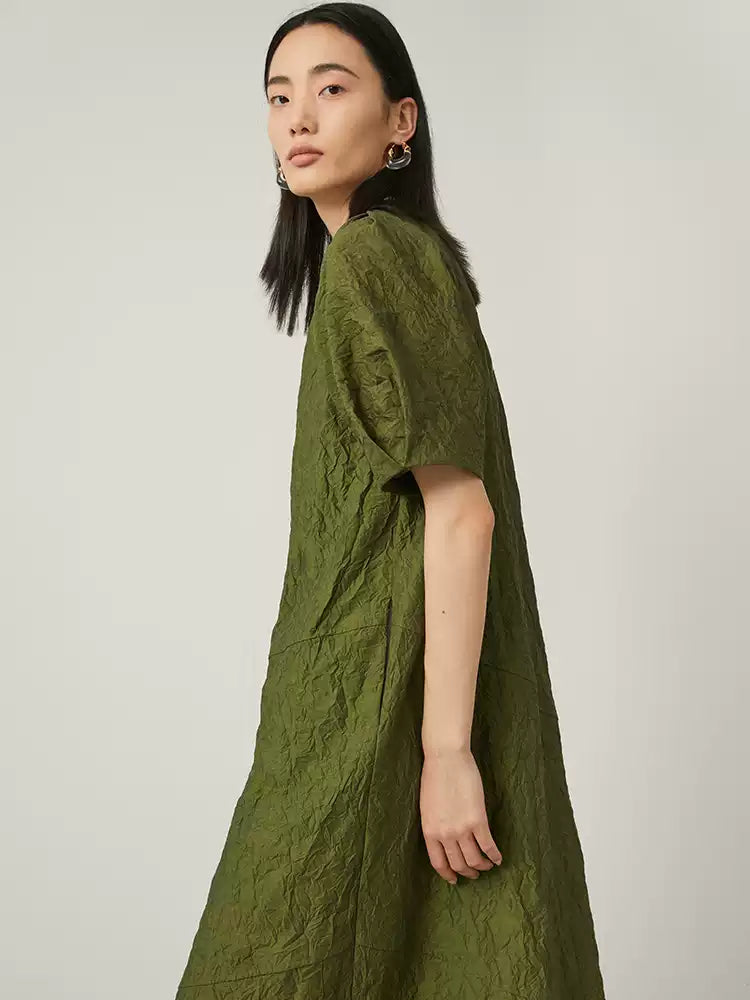Textured Cocoon Midi Dress