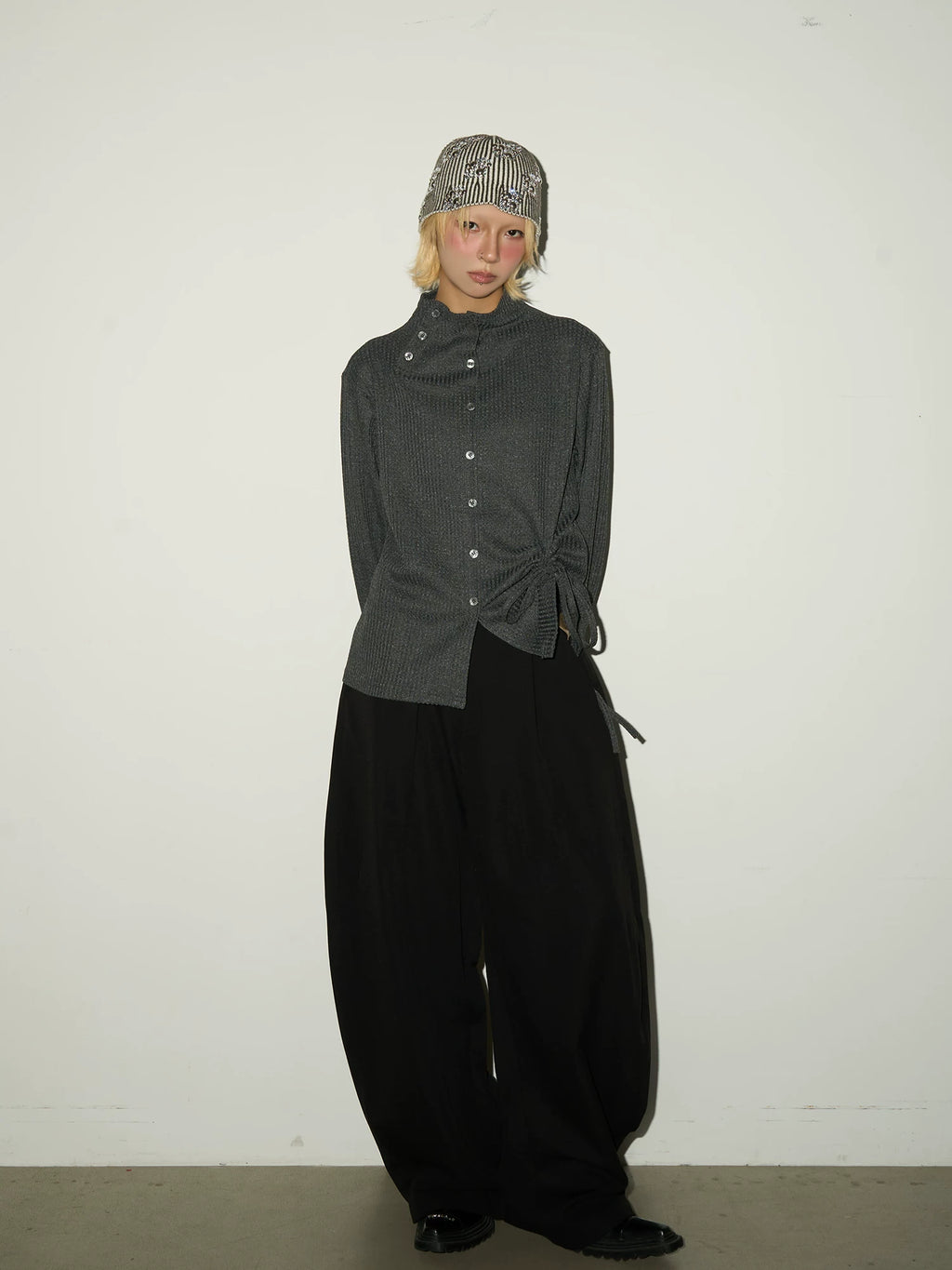 Side Gather Tie Shirt