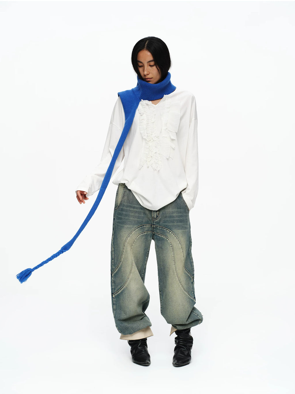 Cobalt Braided Scarf