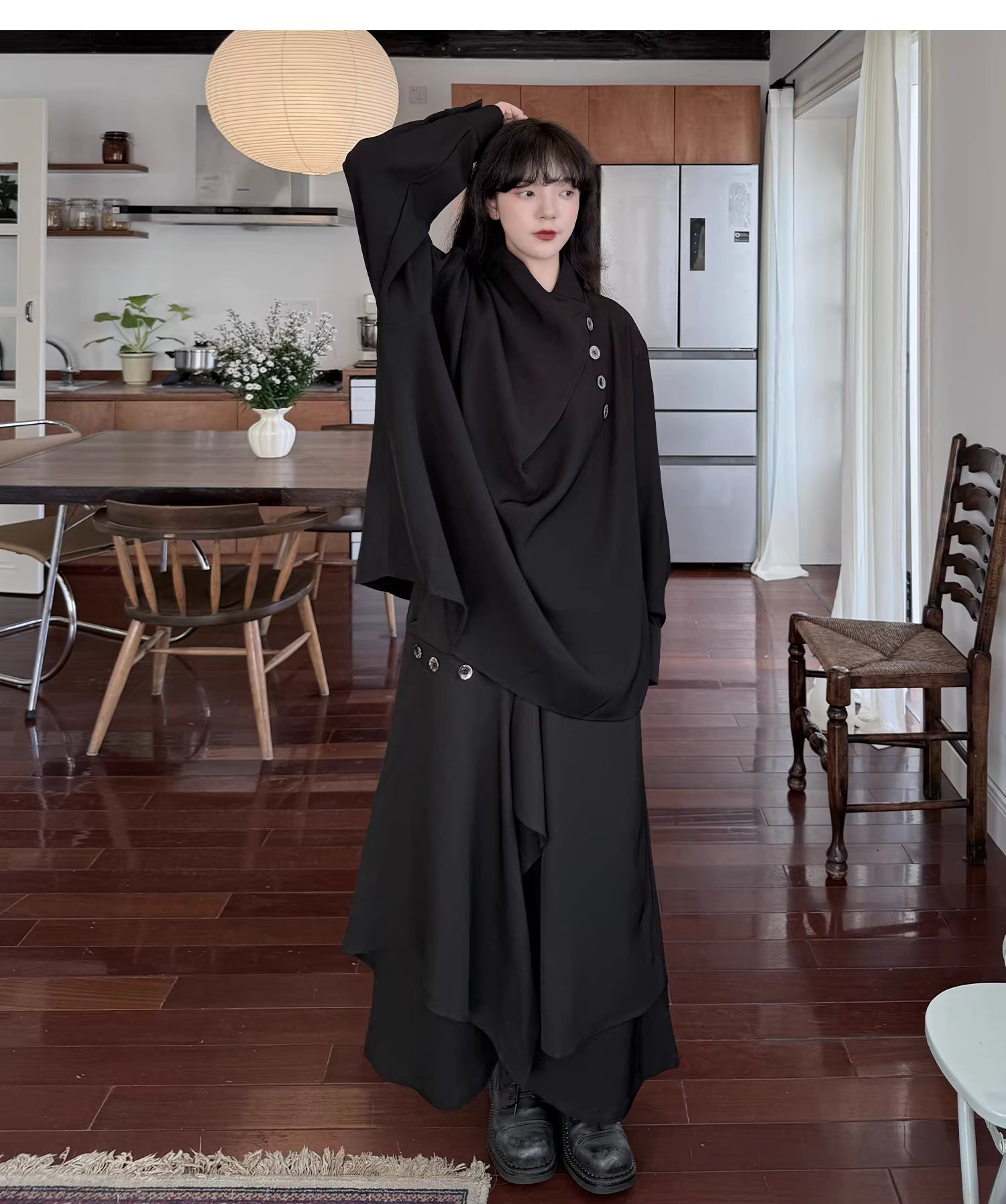 Sculptural Oversized Draped Tunic
