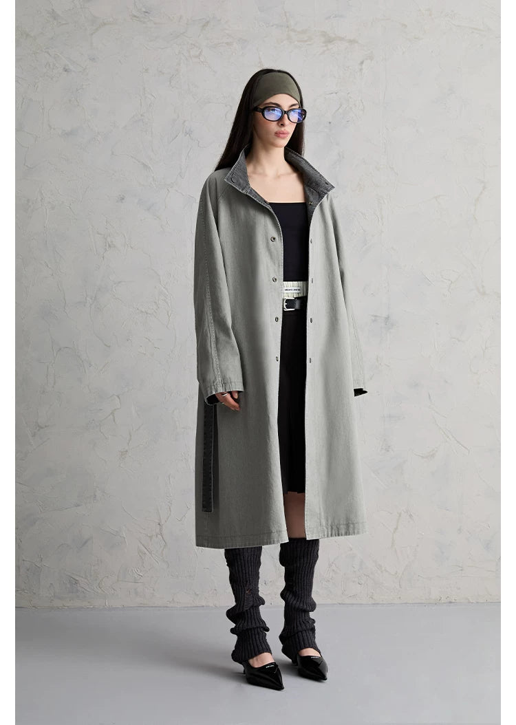 Mineral Wash Reversible Coat Jacket