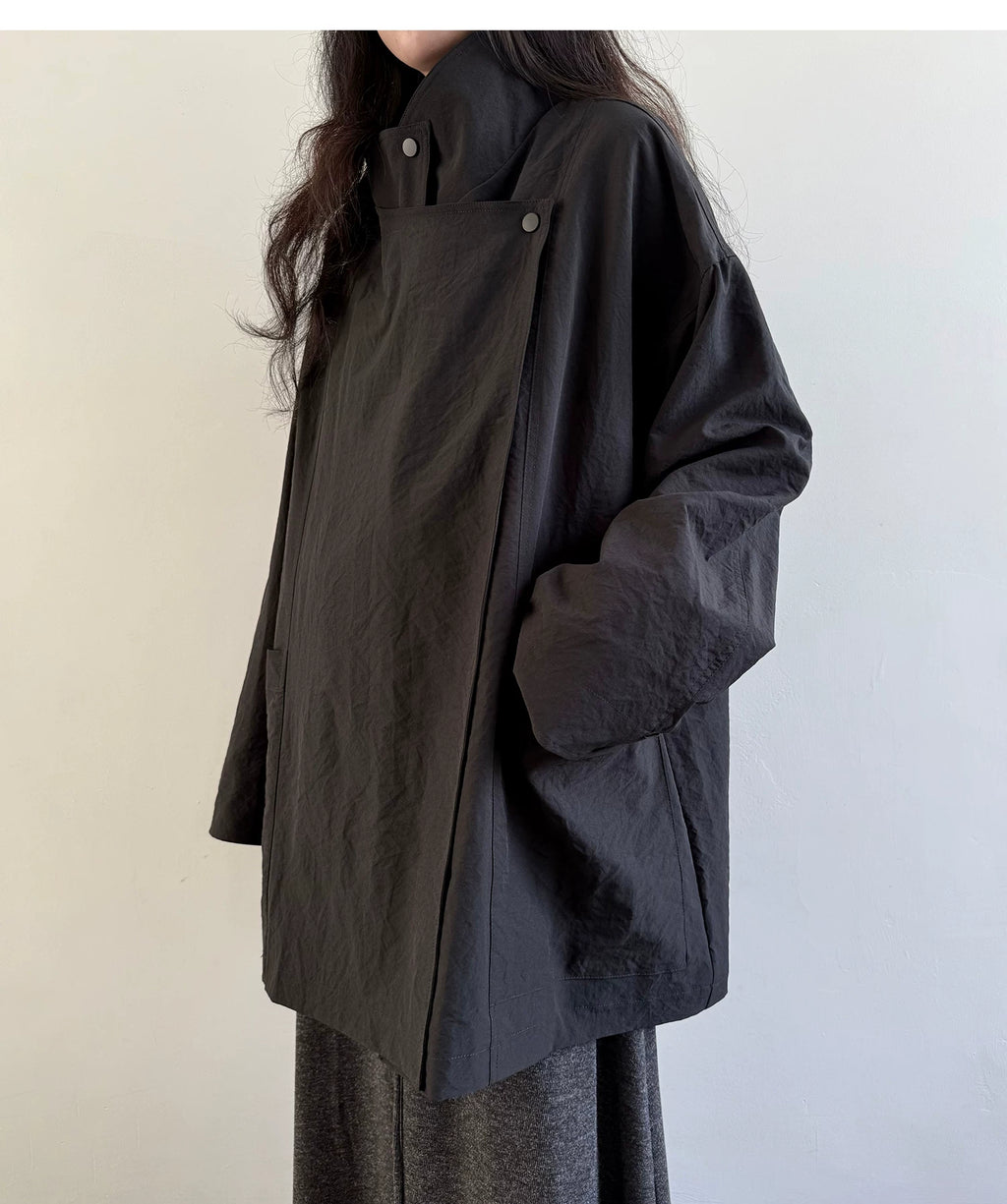 Asymmetric Snap Utility Jacket