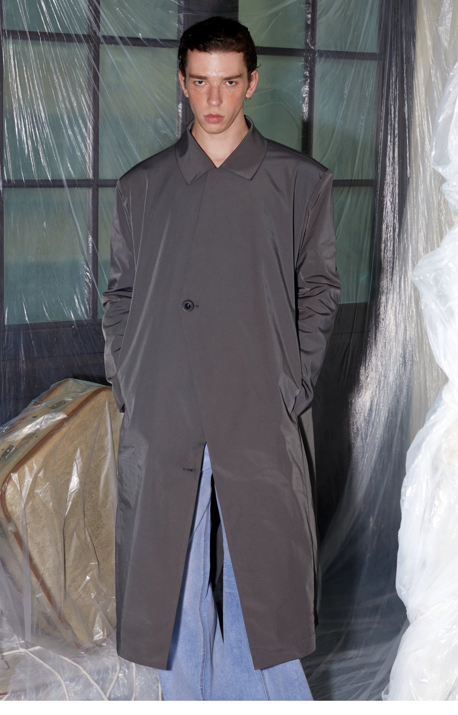 Single-Breasted Longline Mac Coat