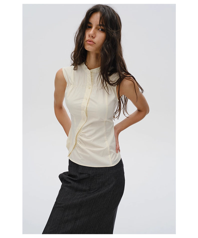 Asymmetric Button Blouse