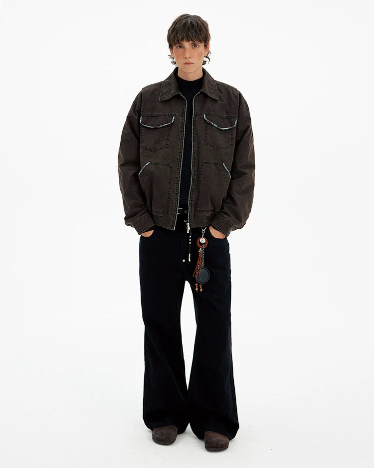 Contrast Trim Workwear Blouson