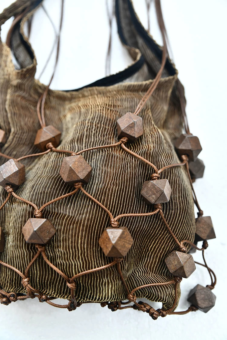 Cord Lattice Bead Bag