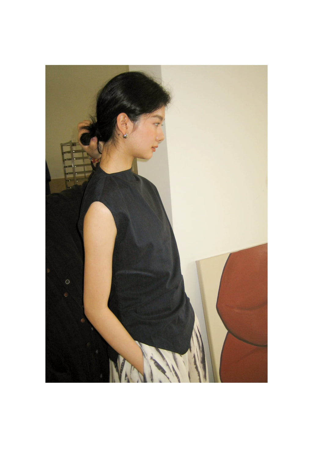Lyocell Linen Sleeveless Top in Terracotta or Navy