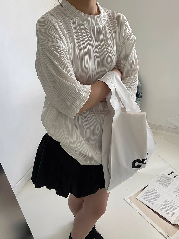 Bubble Skirt in White and Black Ink