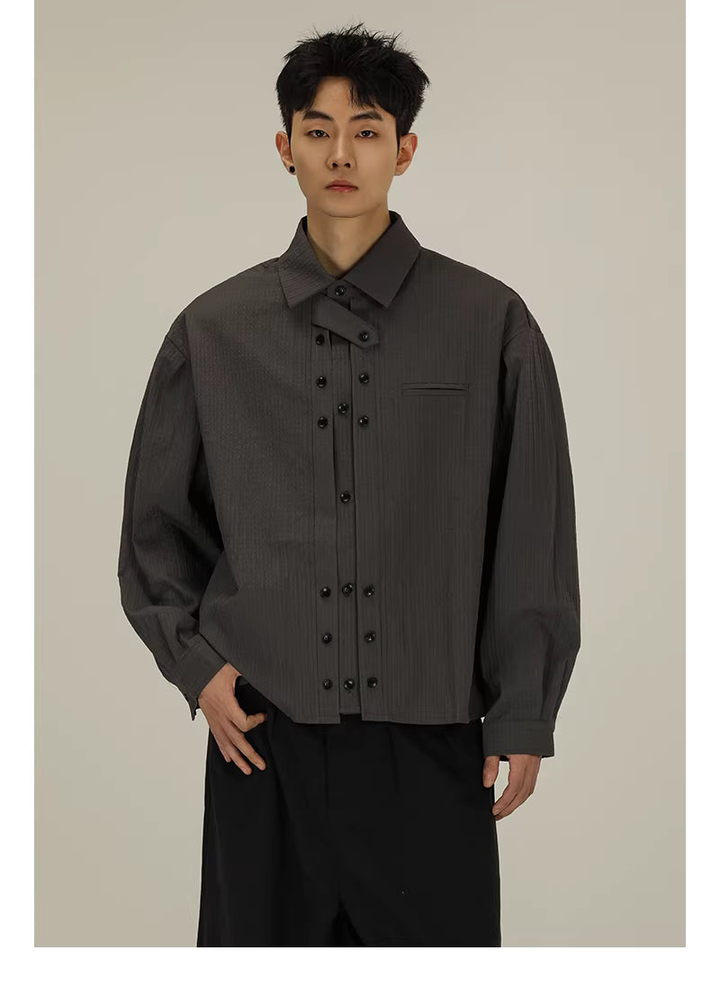 Faux Two Piece Button-Up Shirt