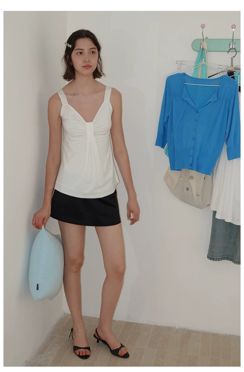 Ruched Lyocell Tank Top