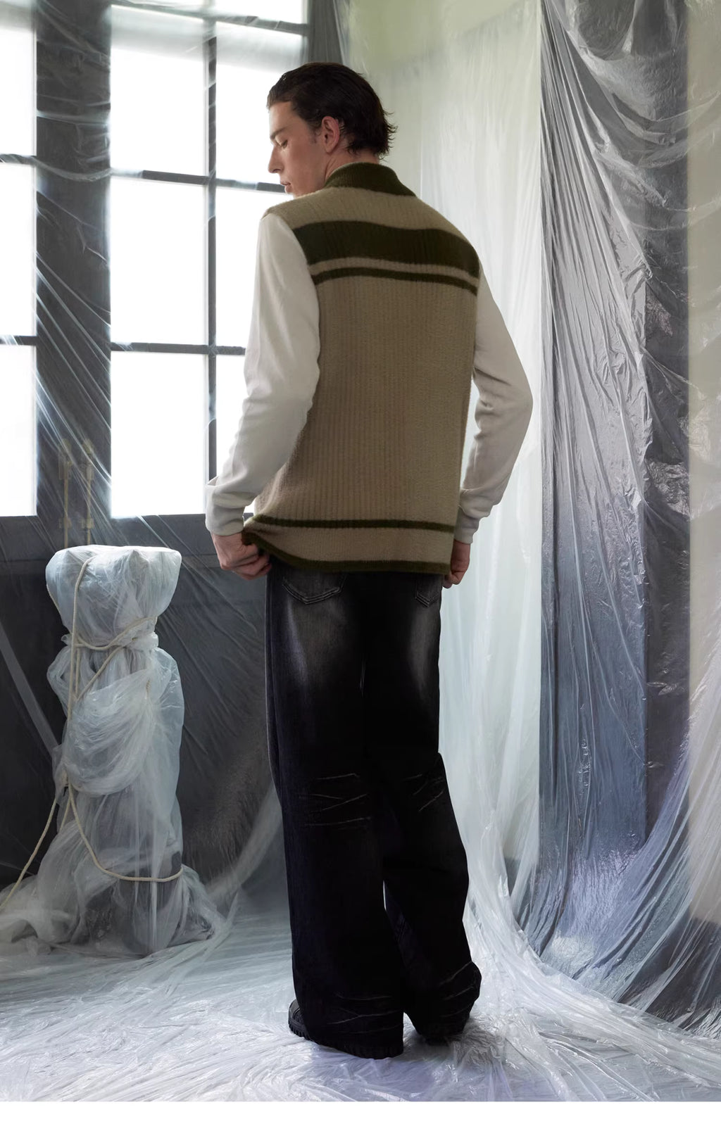 Striated Rib Knit Vest