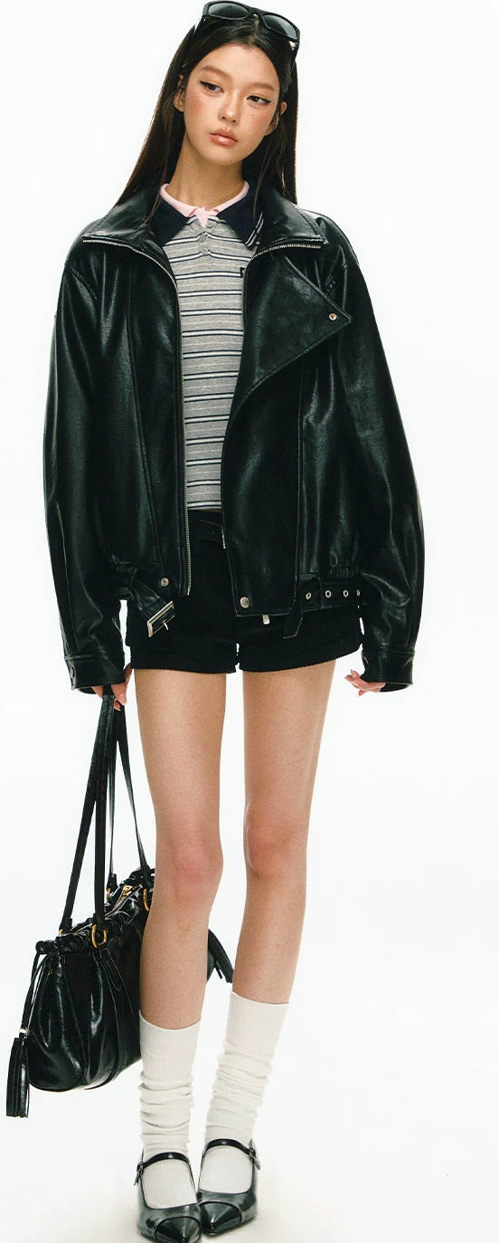 Model Off-Duty Biker Jacket