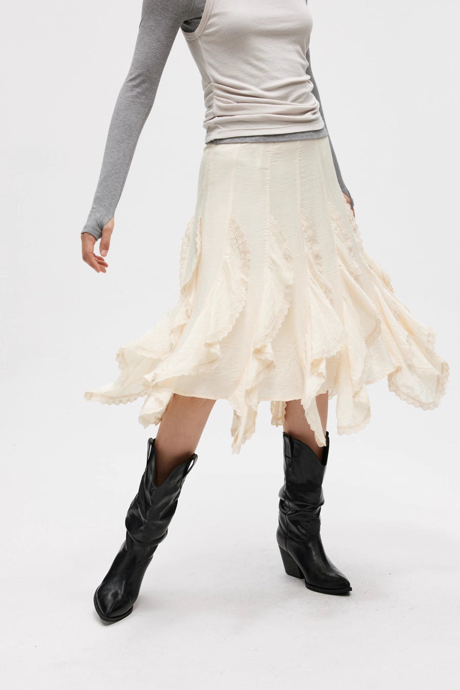 Asymmetric Fluid Flow Skirt