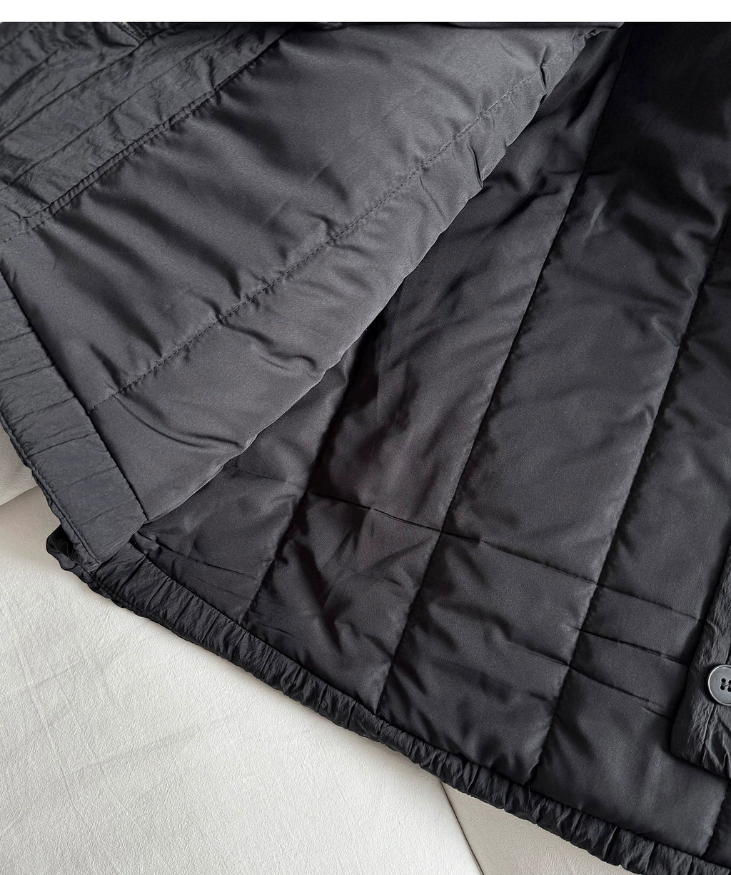 Crinkled Quilted Utility Jacket – Black