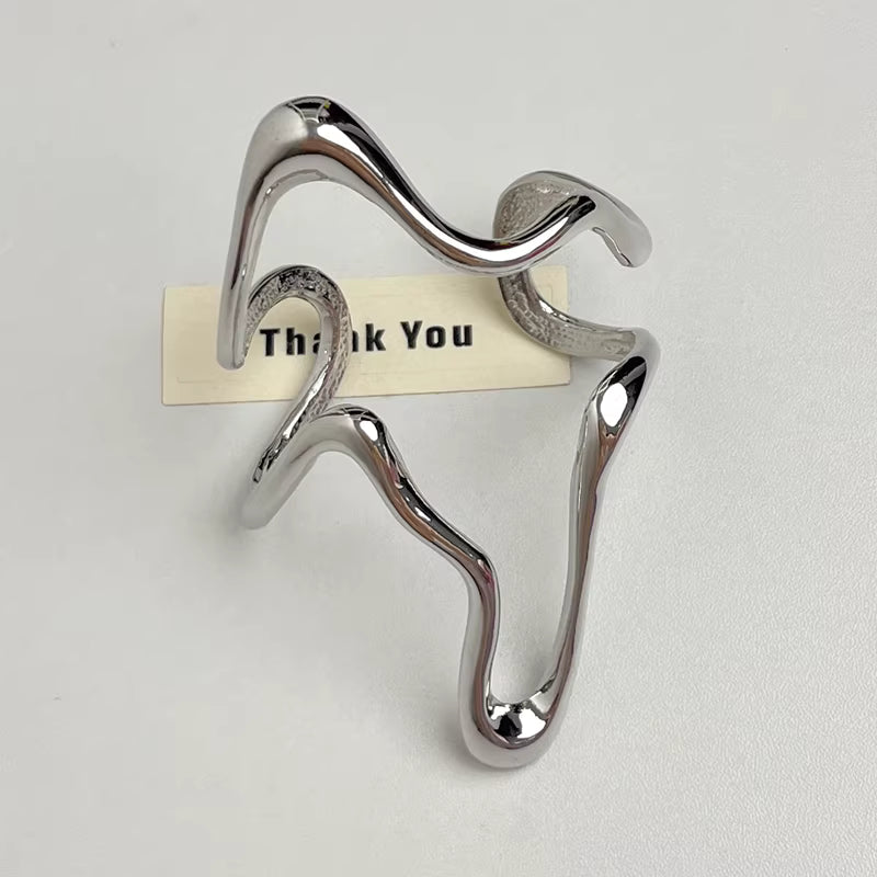 Mercury-Flow Sculptural Cuff