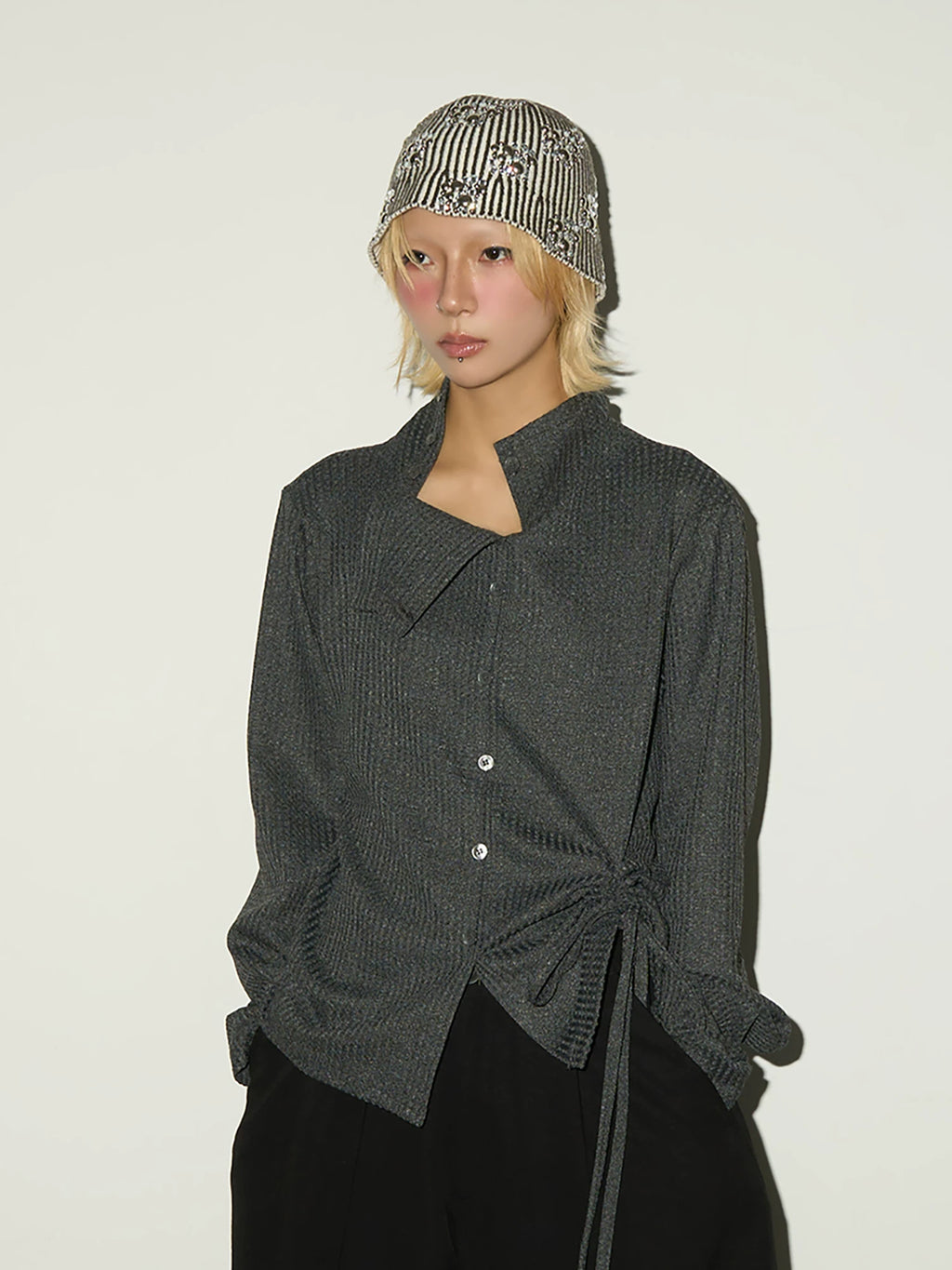 Side Gather Tie Shirt