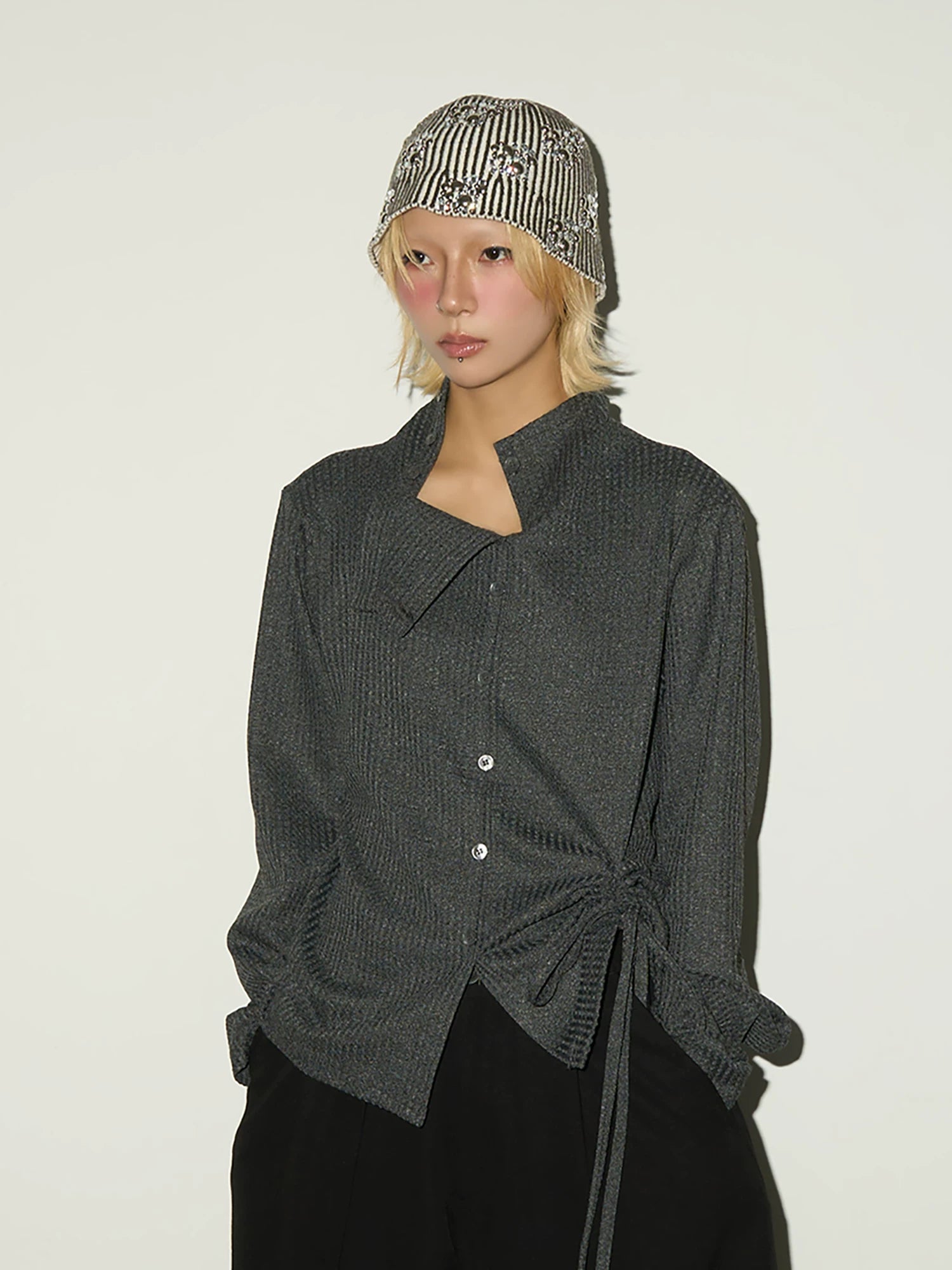 Side Gather Tie Shirt