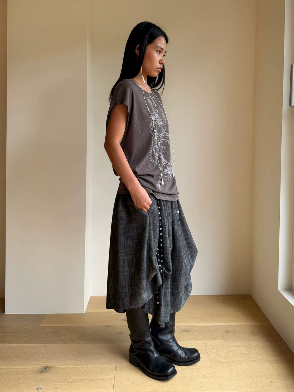 Deconstructed Harness Midi Skirt