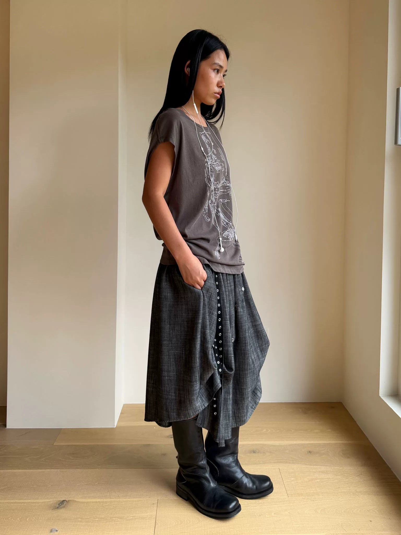 Deconstructed Harness Midi Skirt