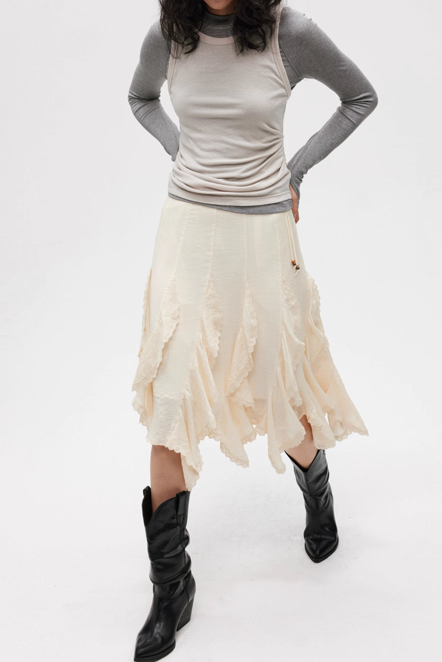 Asymmetric Fluid Flow Skirt