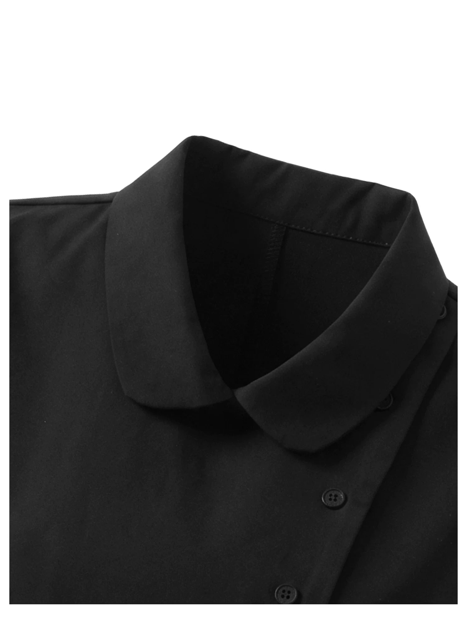 Asymmetric Button Peplum Shirt