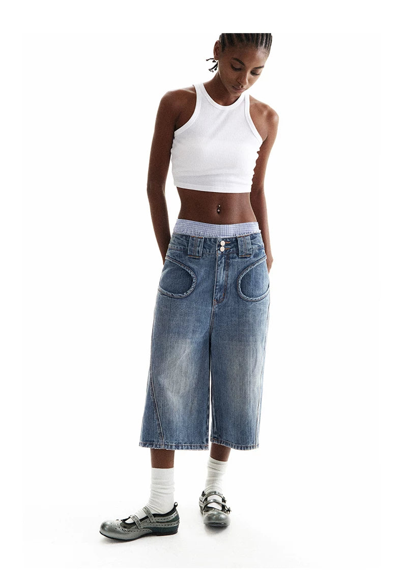 Off-Centre Wide-Leg Denim