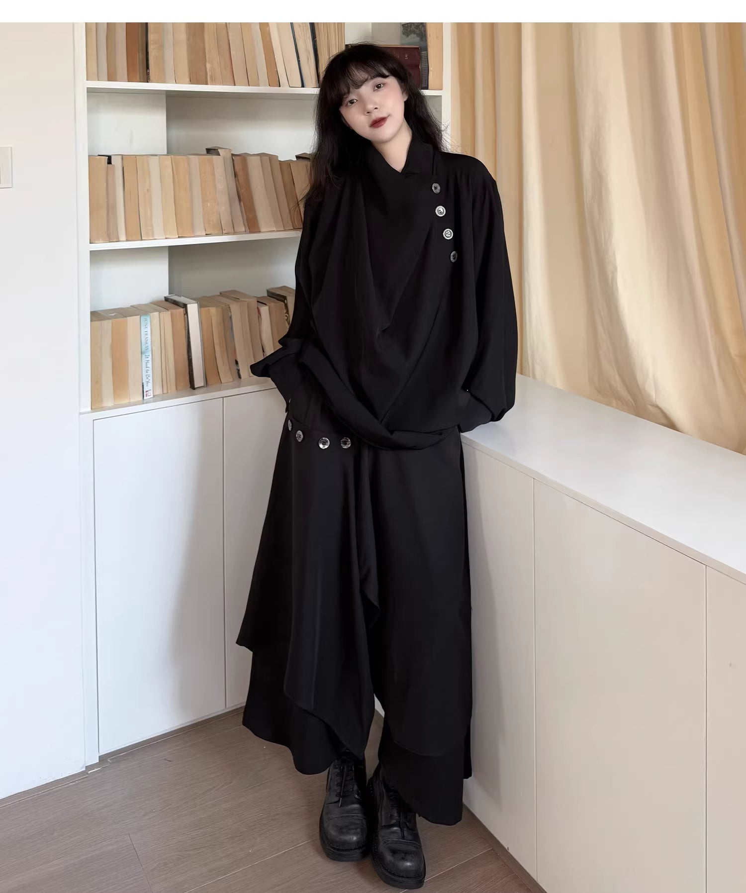 Sculptural Oversized Draped Tunic