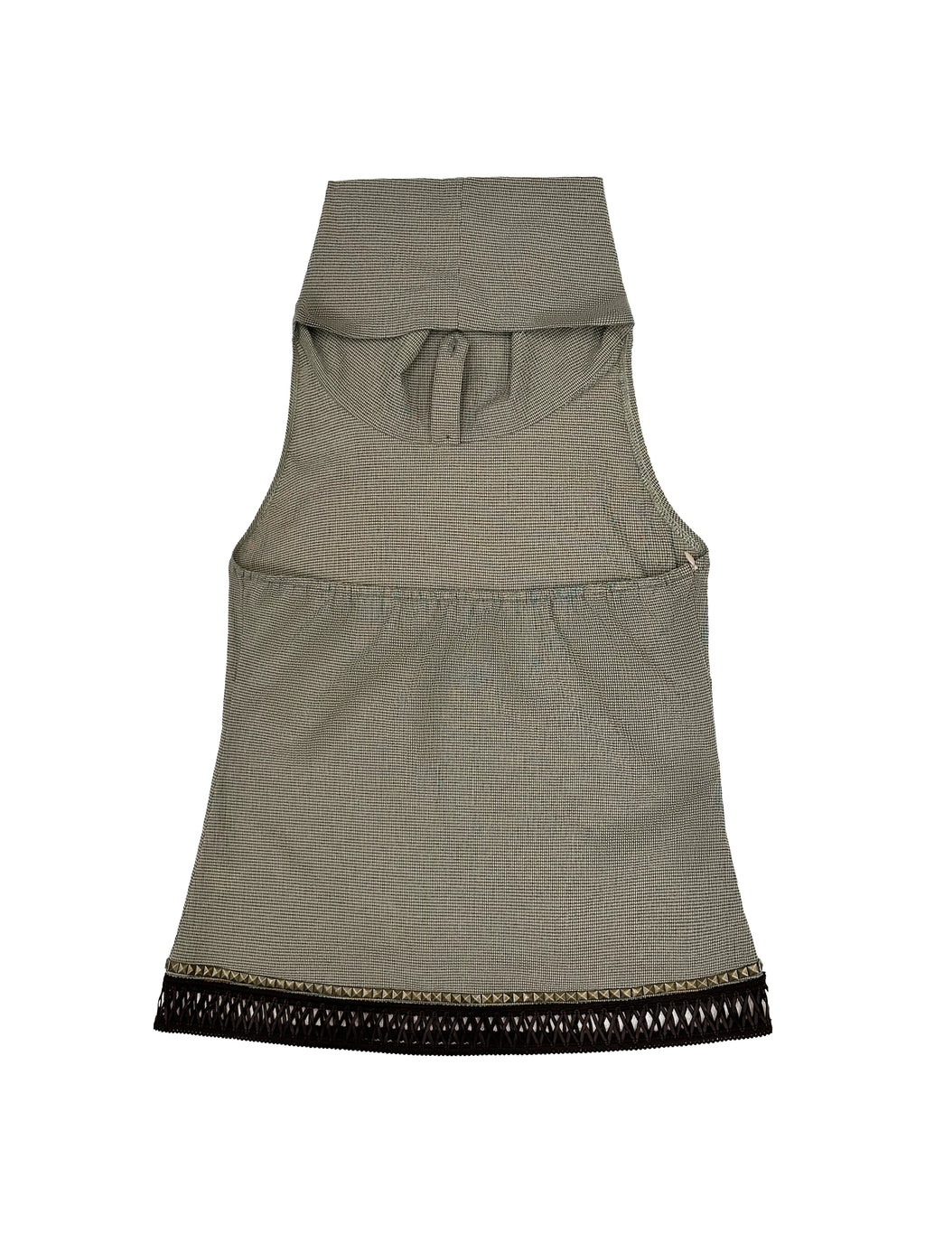 Studded Check Cowl Halter Top