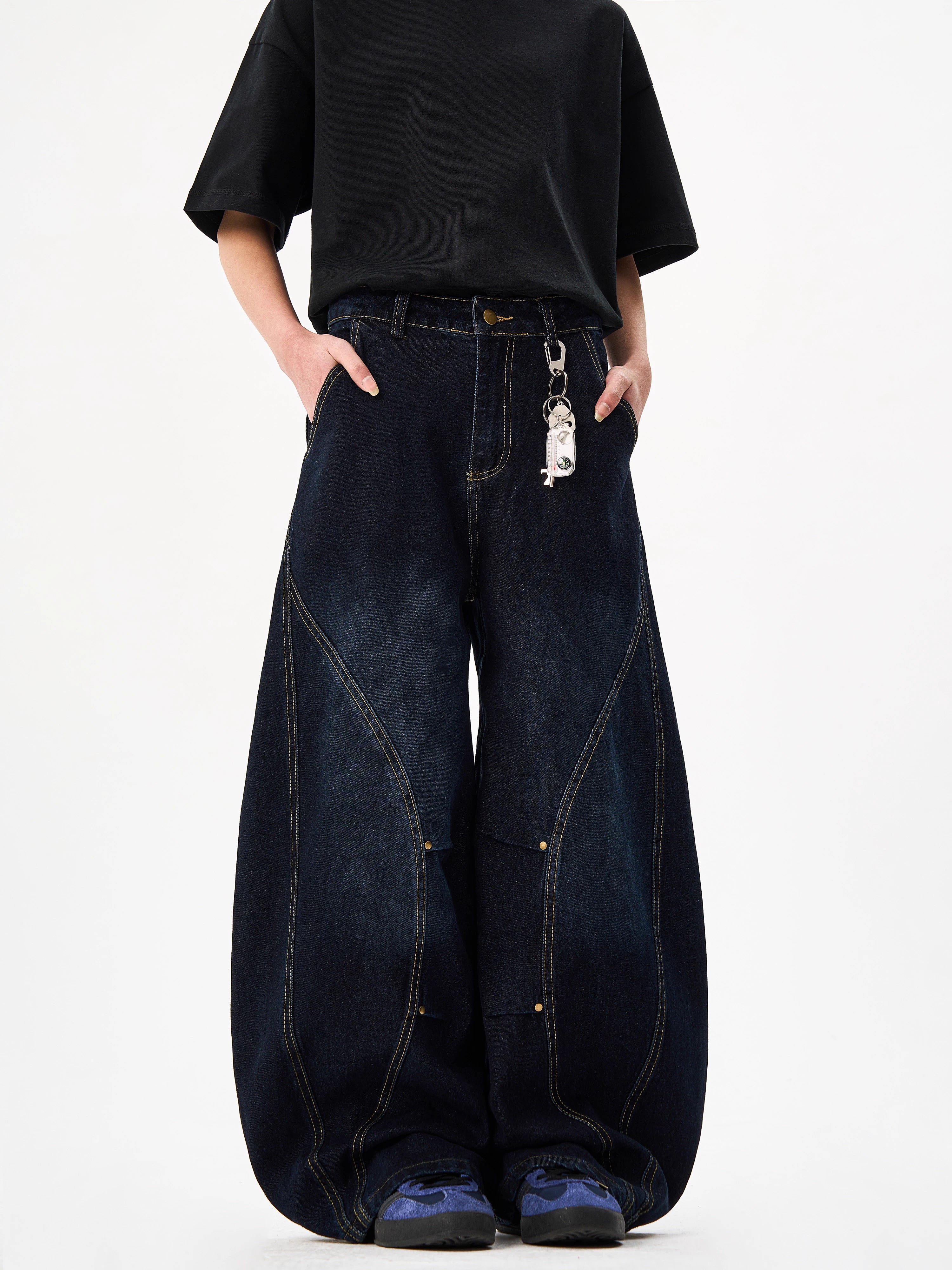 Balloon Contrast Stitch Jeans
