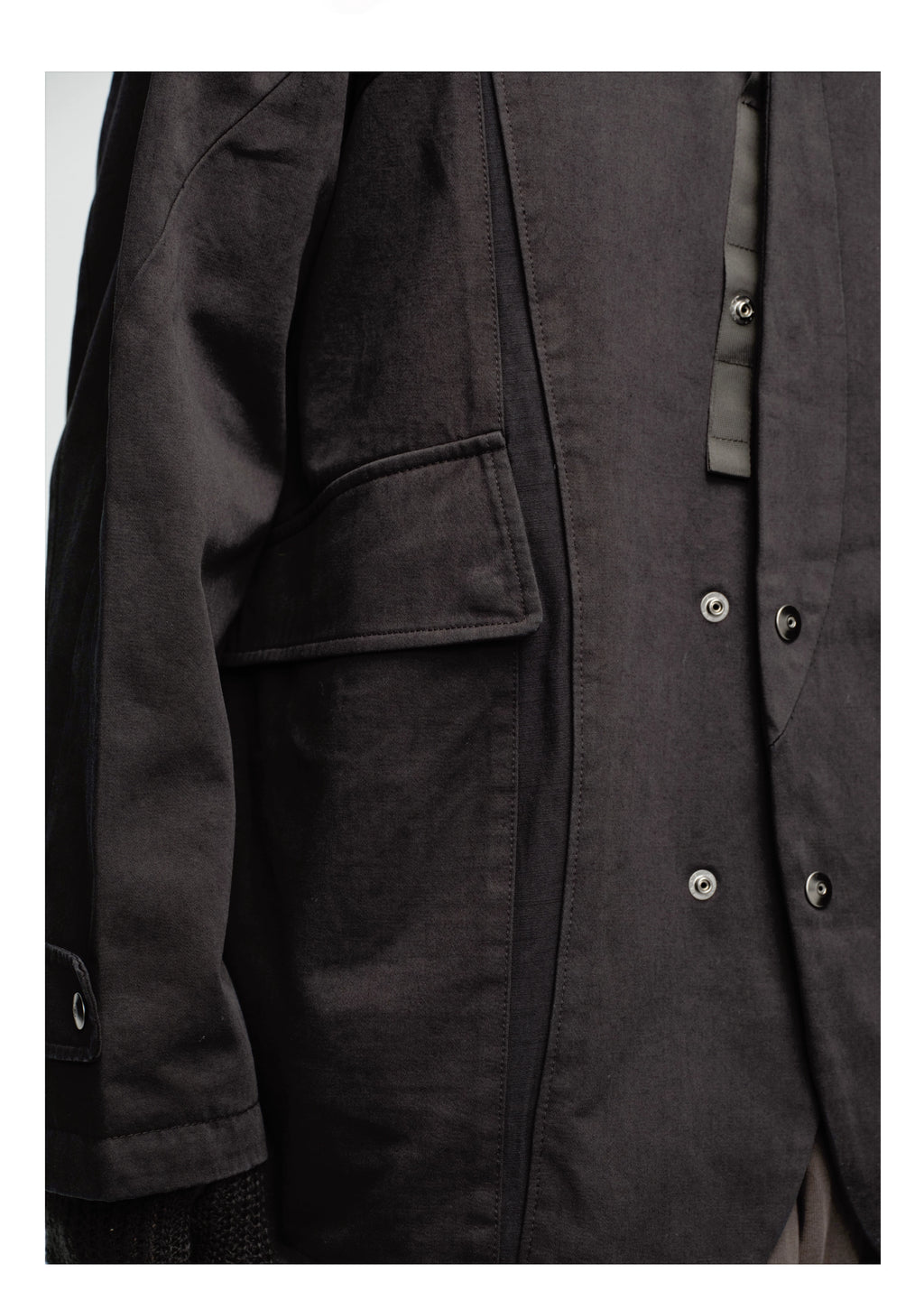 Stand Collar Washed Panel Cleanfit Casual Jacket