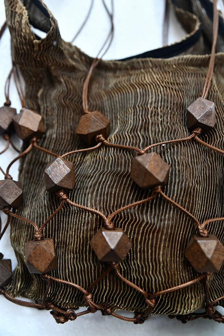 Cord Lattice Bead Bag