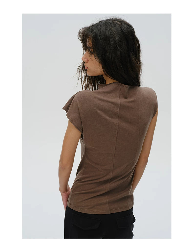 Contour Seam Cap Sleeve Top