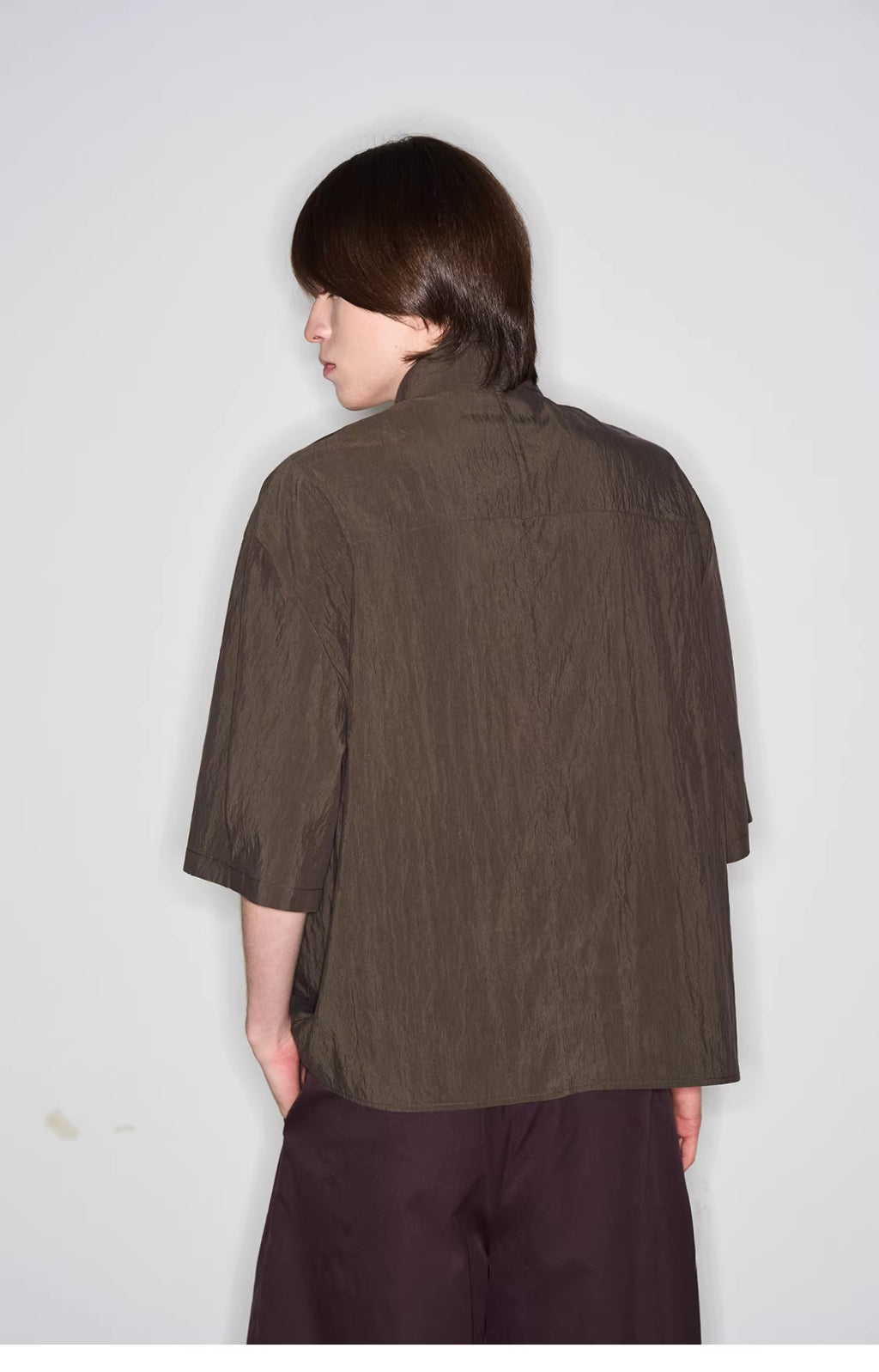 Fluid State Lapel Collar Button-Up Shirt