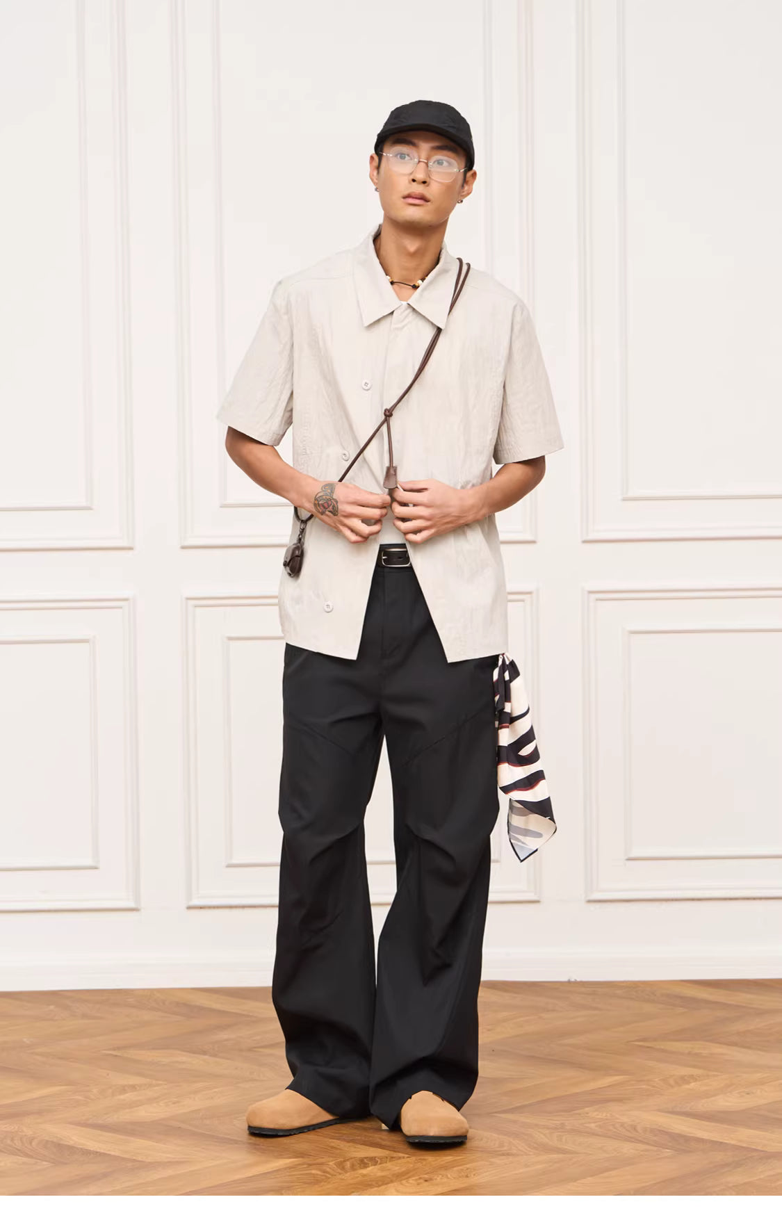 Technical Asymmetric Double-Breasted Shirt