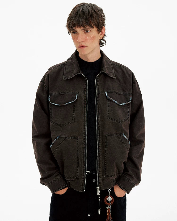 Contrast Trim Workwear Blouson