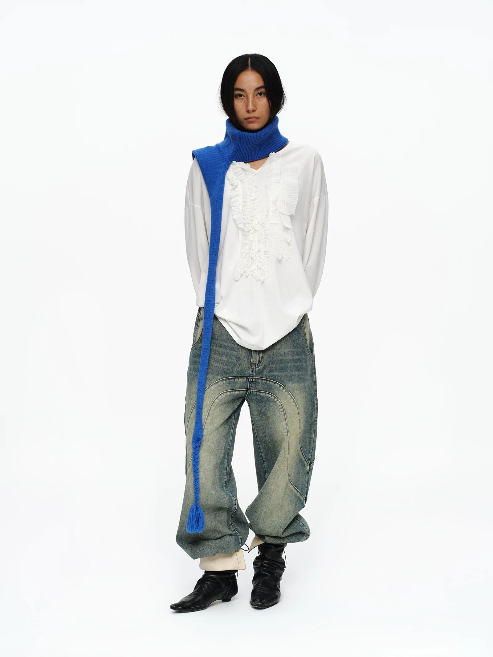 Cobalt Braided Scarf
