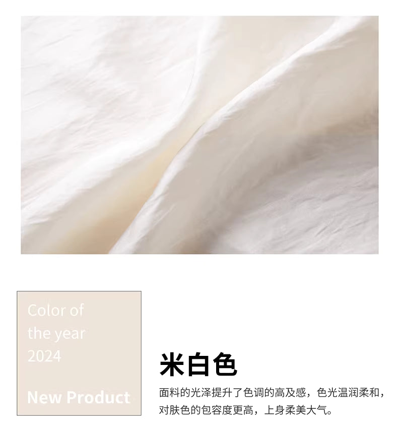 Crinkled Satin Cowl-Neck Top with Button-Back Detail