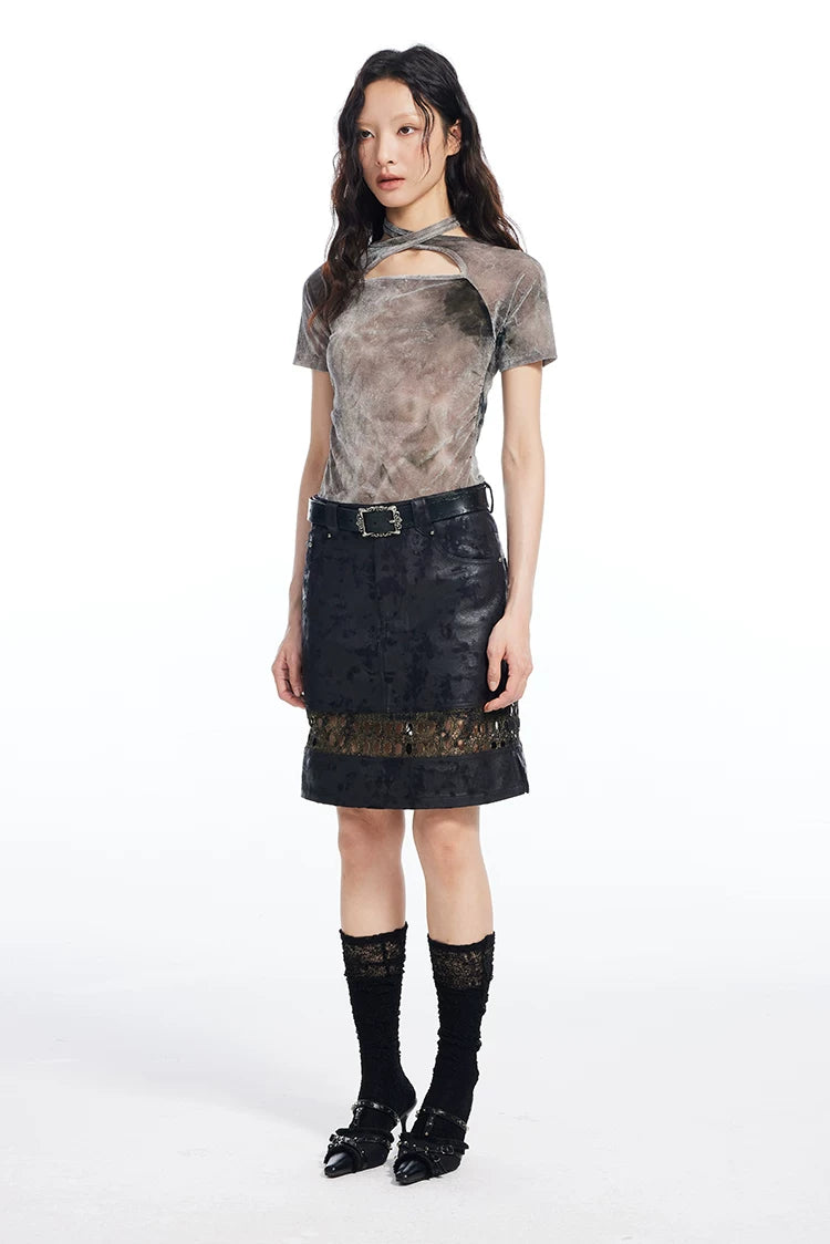 Vapor Sheen Cut-Out Top