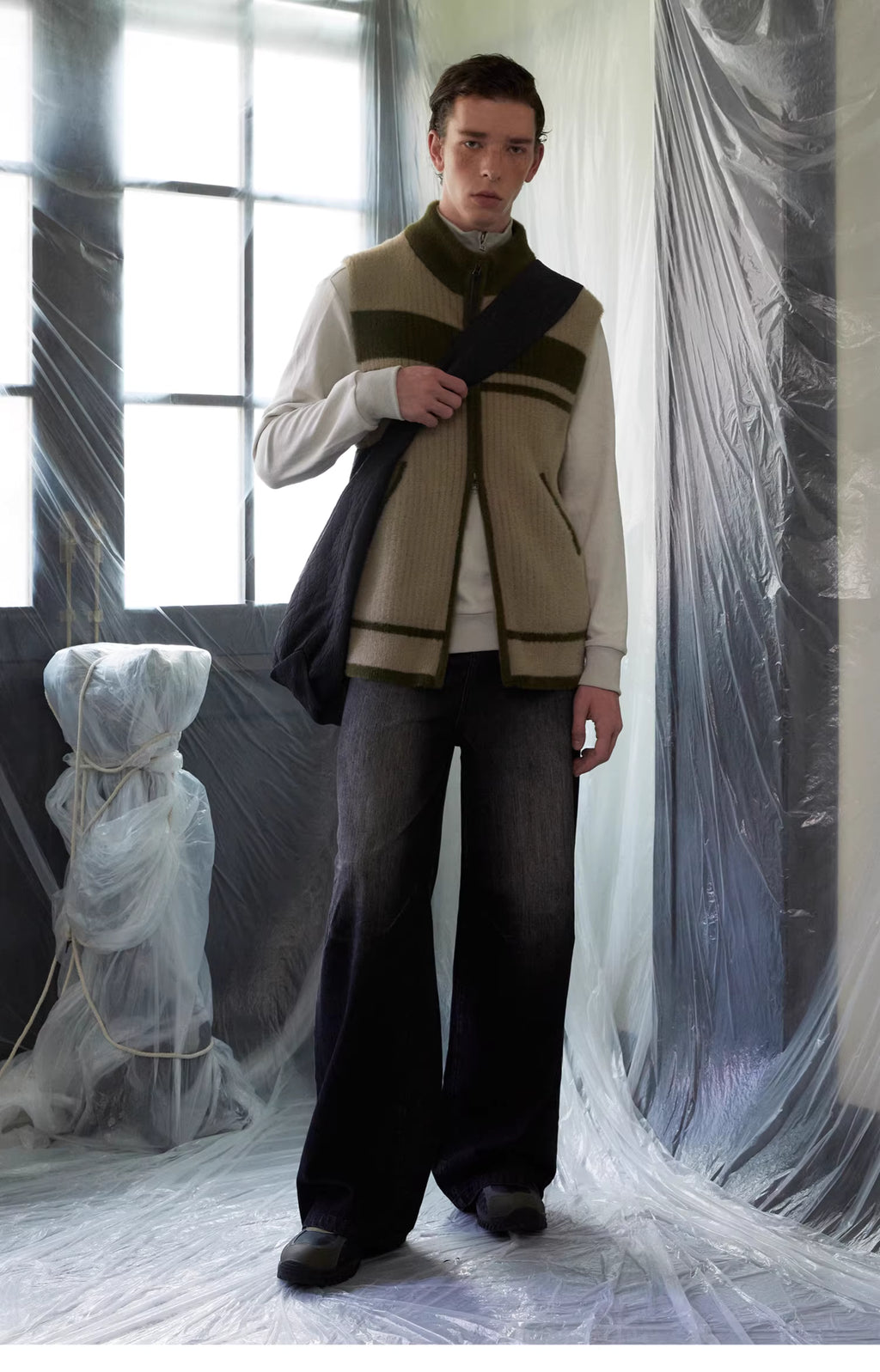 Striated Rib Knit Vest