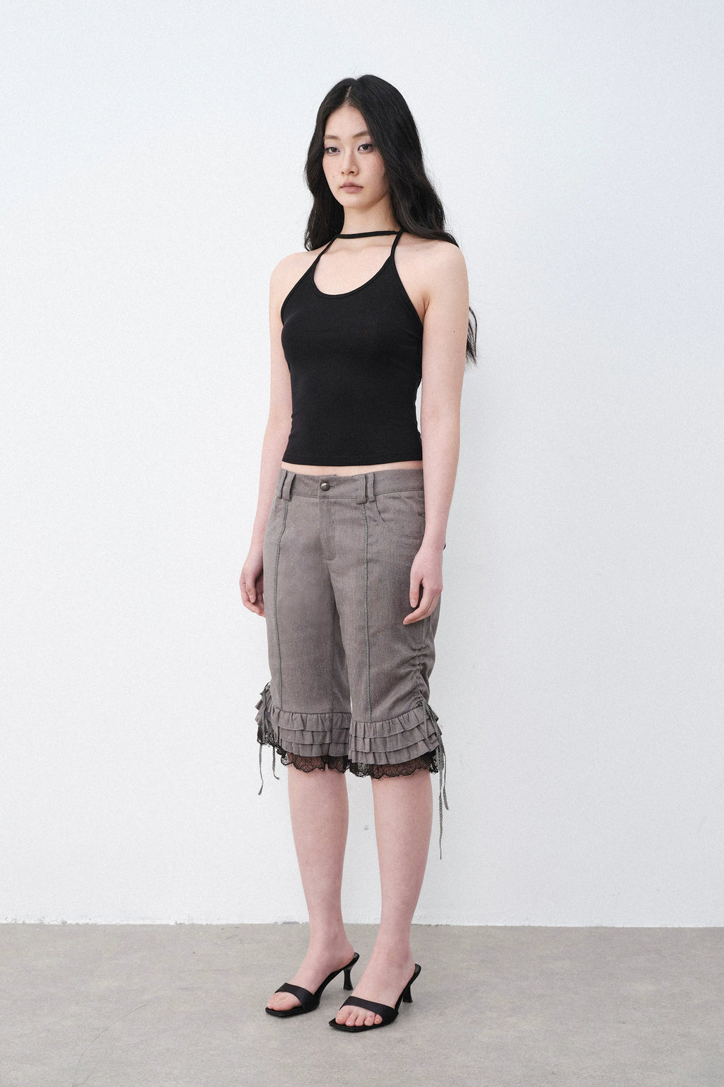 Ruffle Lace Hem Shorts