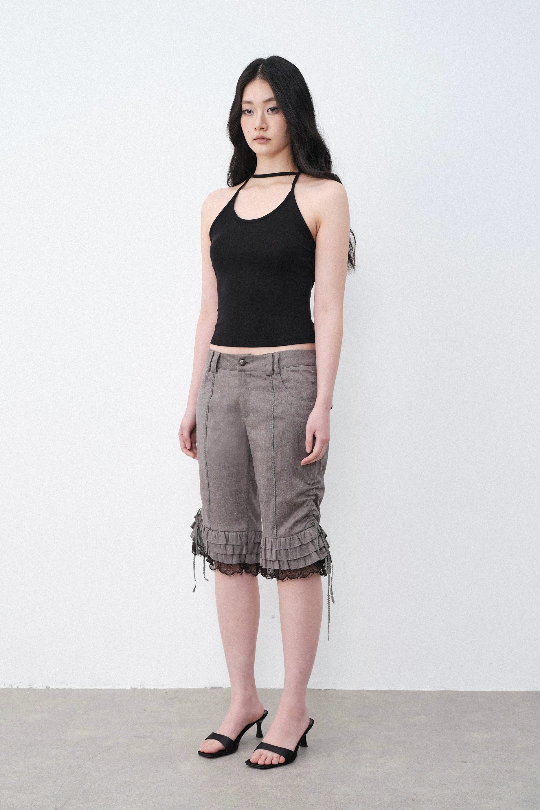 Ruffle Lace Hem Shorts