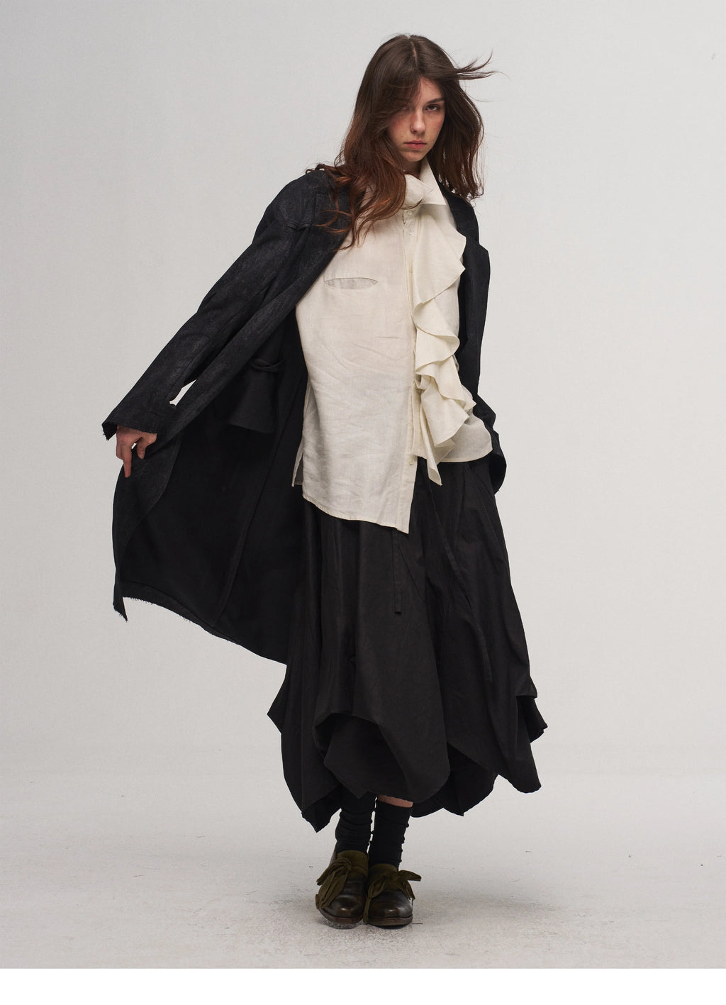 Fluid Draped Skirt Pants
