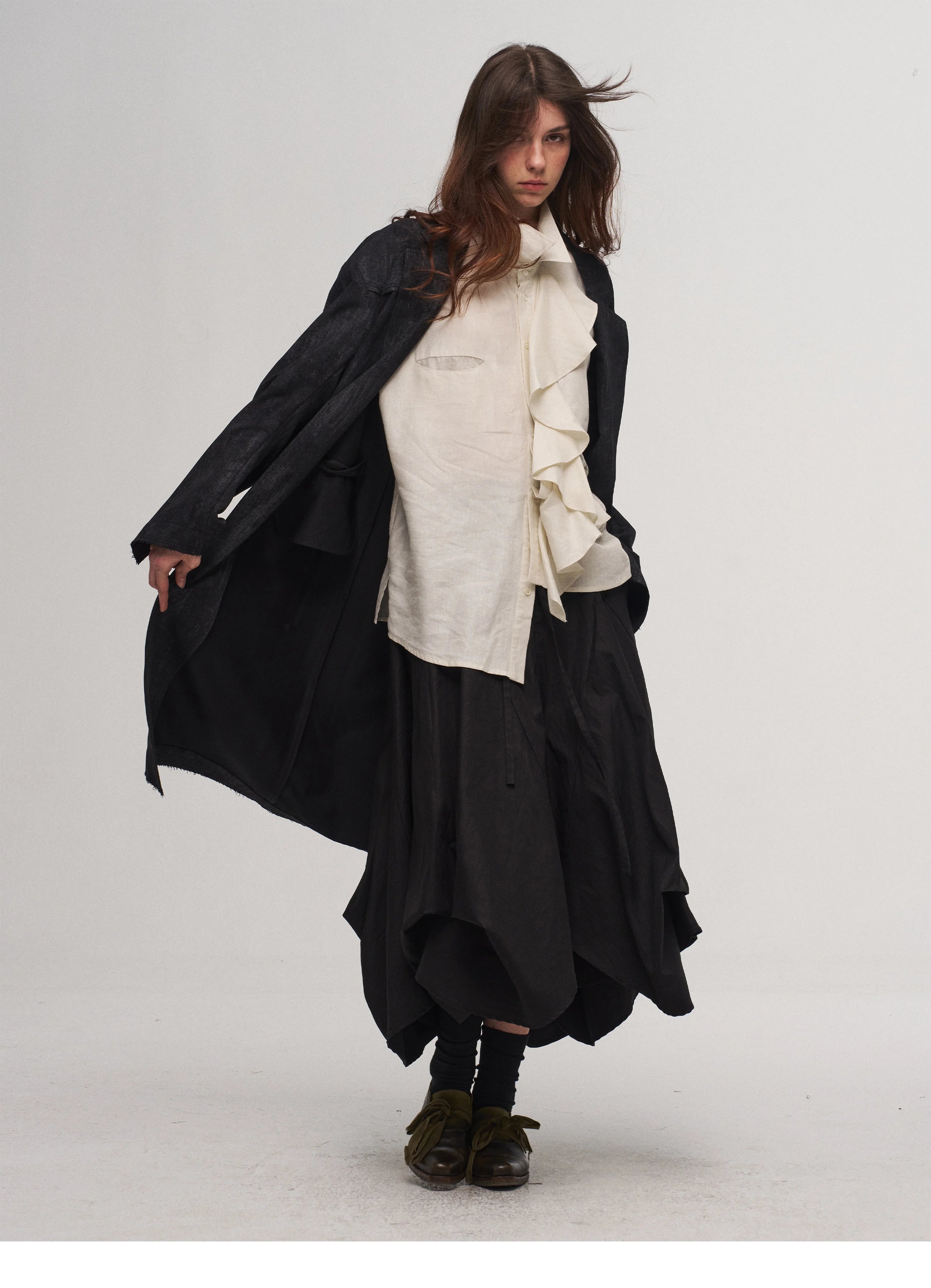 Fluid Draped Skirt Pants