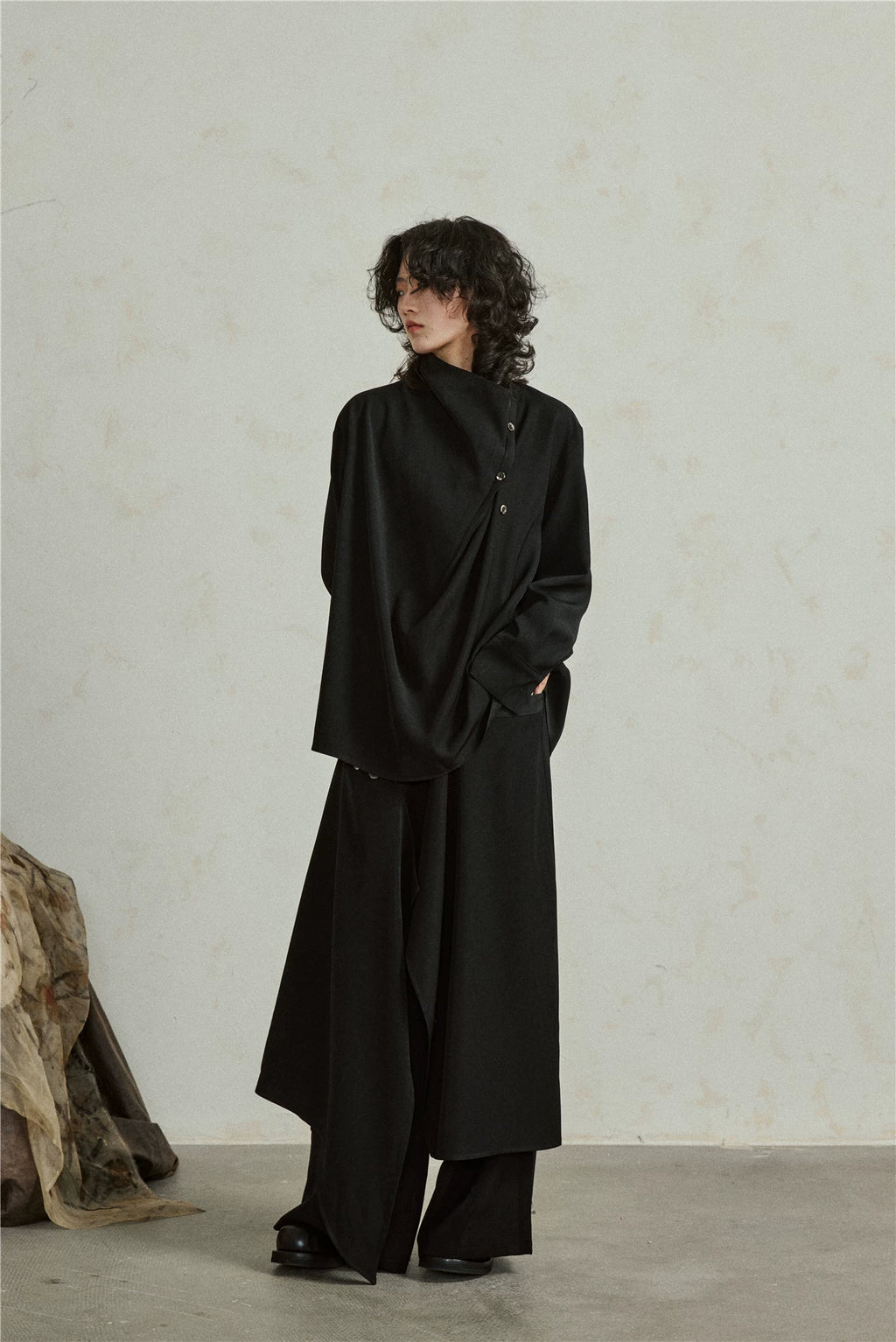 Sculptural Oversized Draped Tunic