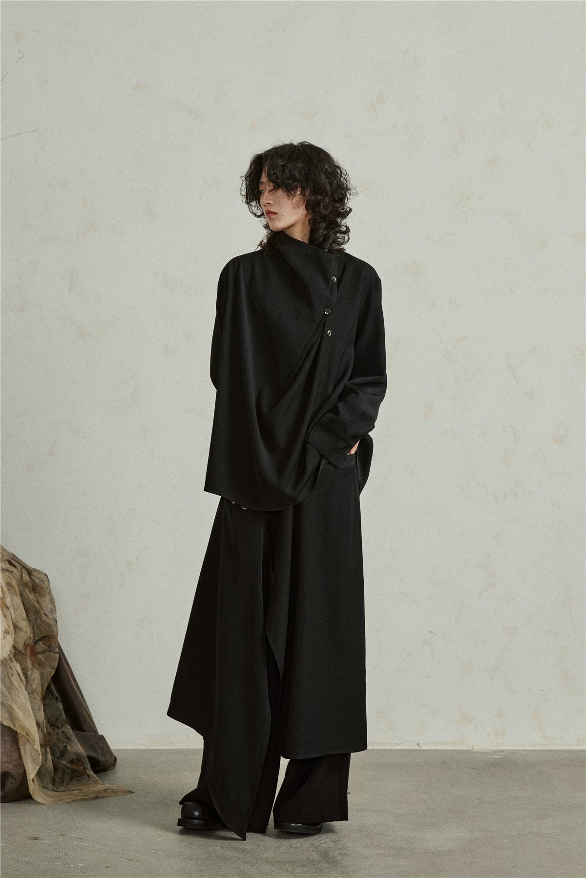 Sculptural Oversized Draped Tunic