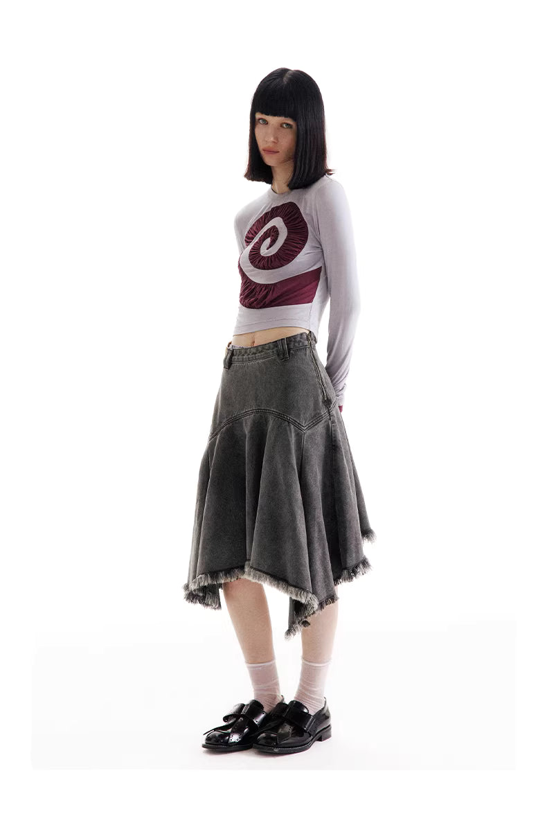 Raw-Edge Fragment Skirt