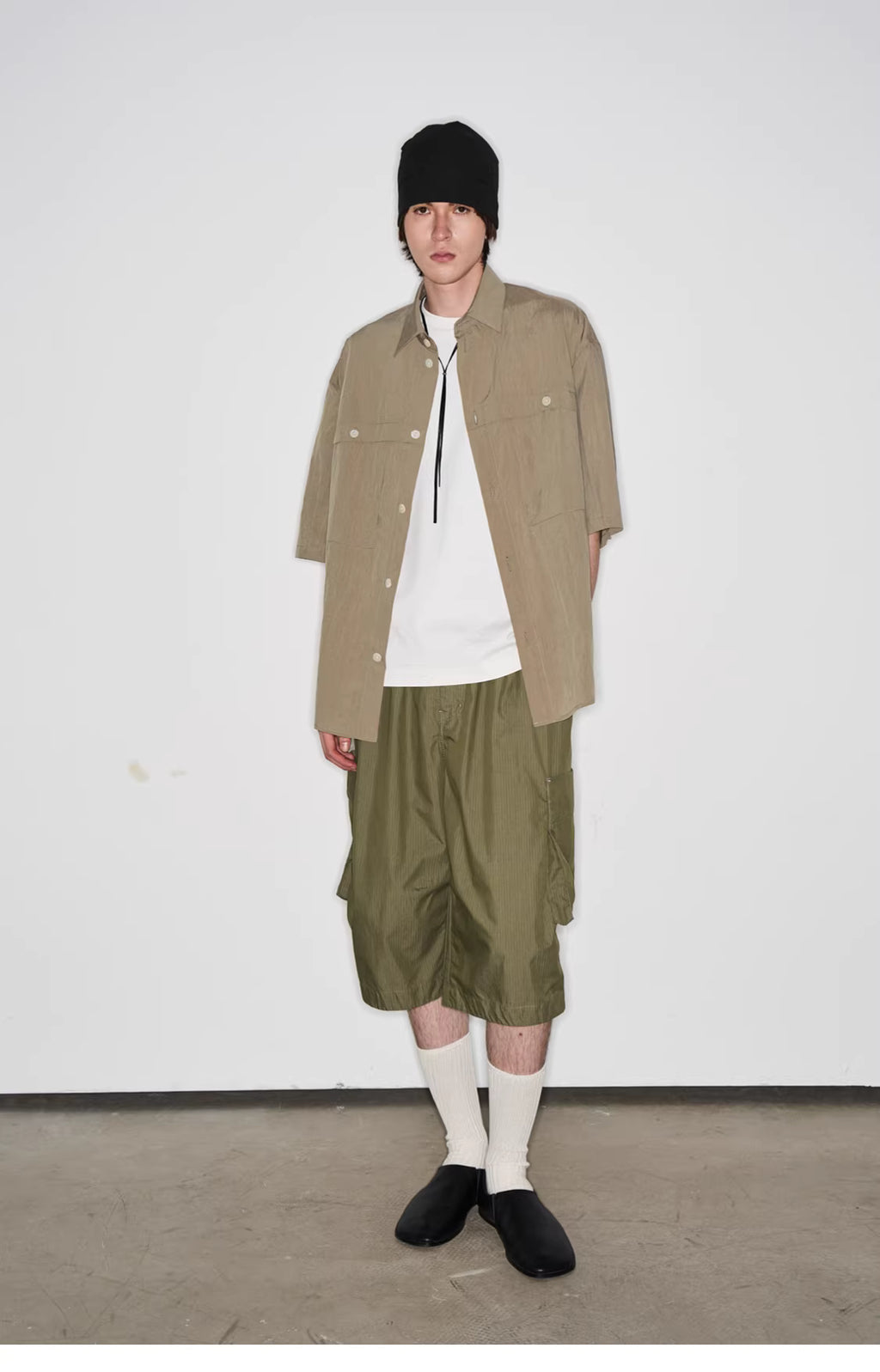 Fluid State Lapel Collar Button-Up Shirt