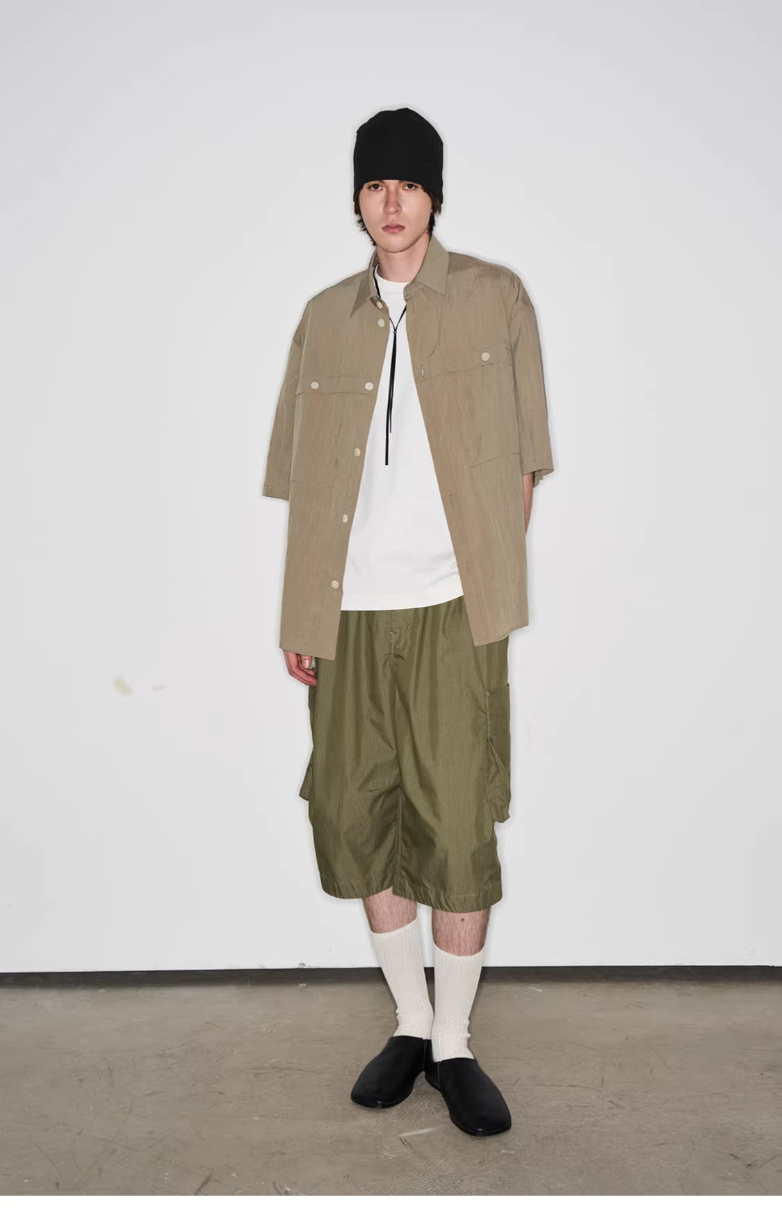 Fluid State Lapel Collar Button-Up Shirt