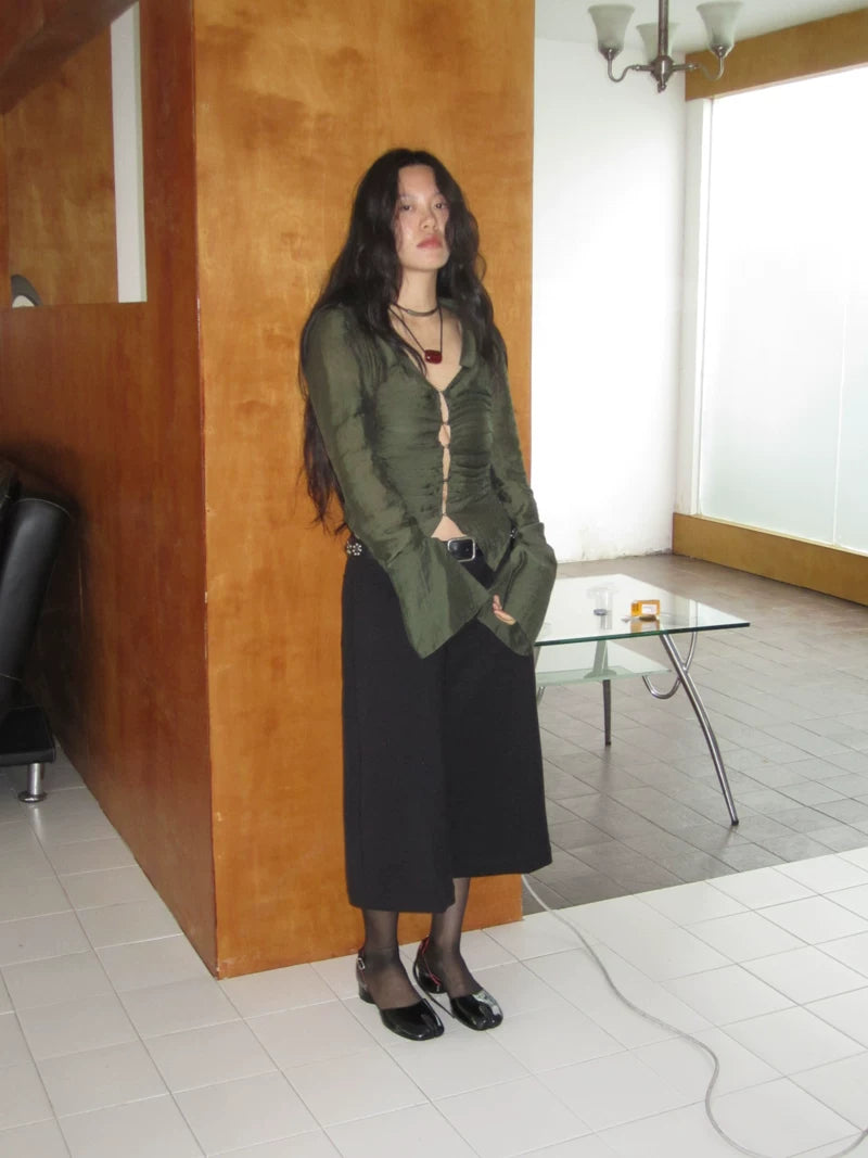 Ring-Link Sheer Blouse