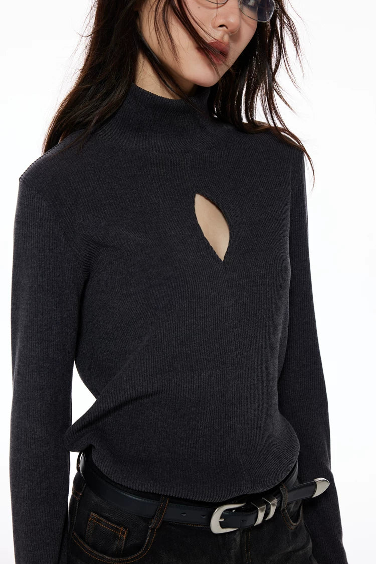 Diamond Keyhole Rib Knit